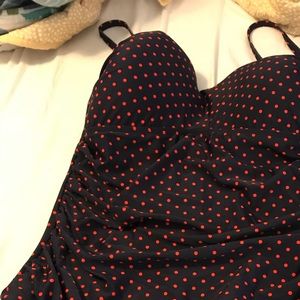 mazu skater style one piece navy/red polkas, 16